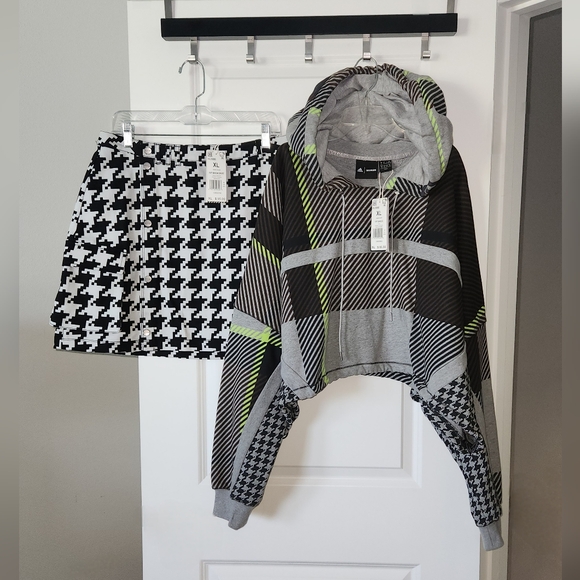 NWT Adidas x Ivy Park Halls of Ivy Allover Print Shrug & Houndstooth Skirt, XL - Picture 1 of 6